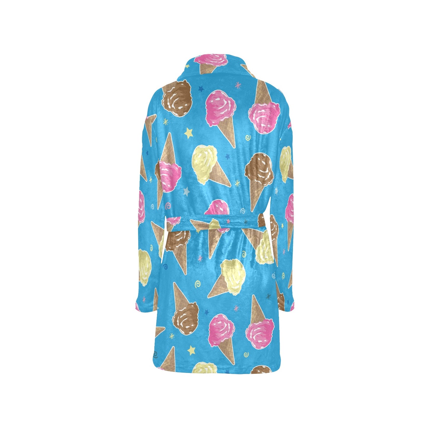 Ice Cream Pattern Print Design 01 Women's Fleece Robe