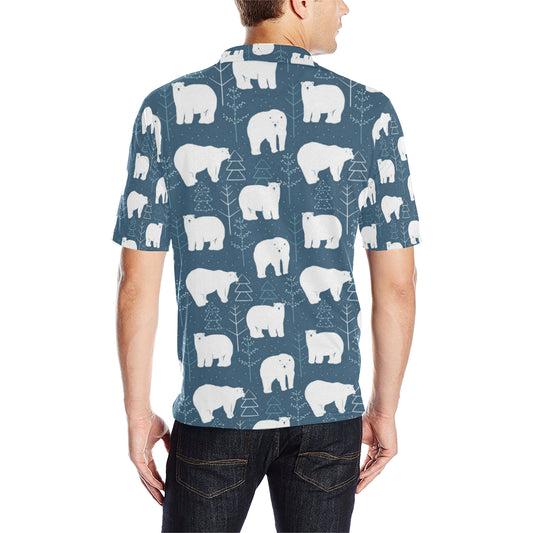 Polar Bear Pattern Print Design A01 Men Polo Shirt