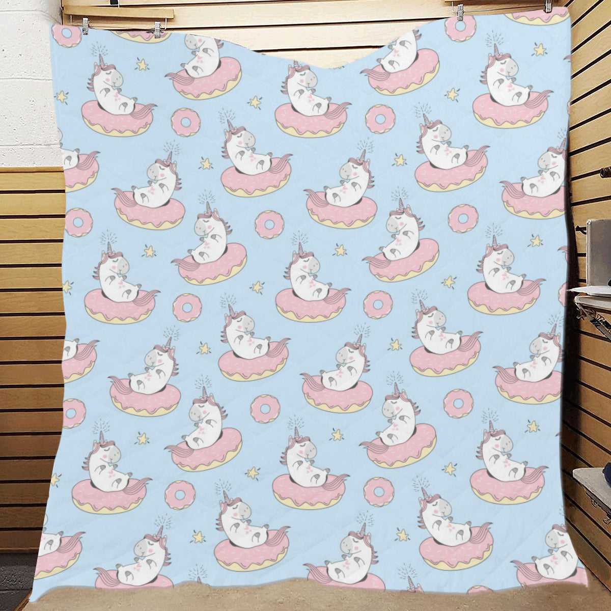 Donut Unicorn Pattern Print Design DN014 Premium Quilt