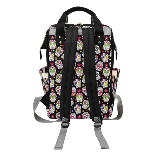 Sugar Skull Print Design LKS302 Diaper Bag Backpack