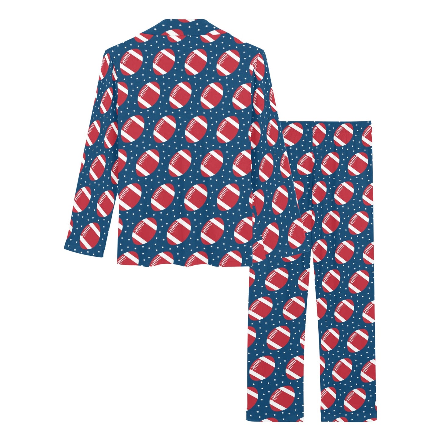 American Football Star Design Pattern Women's Long Pajama Set