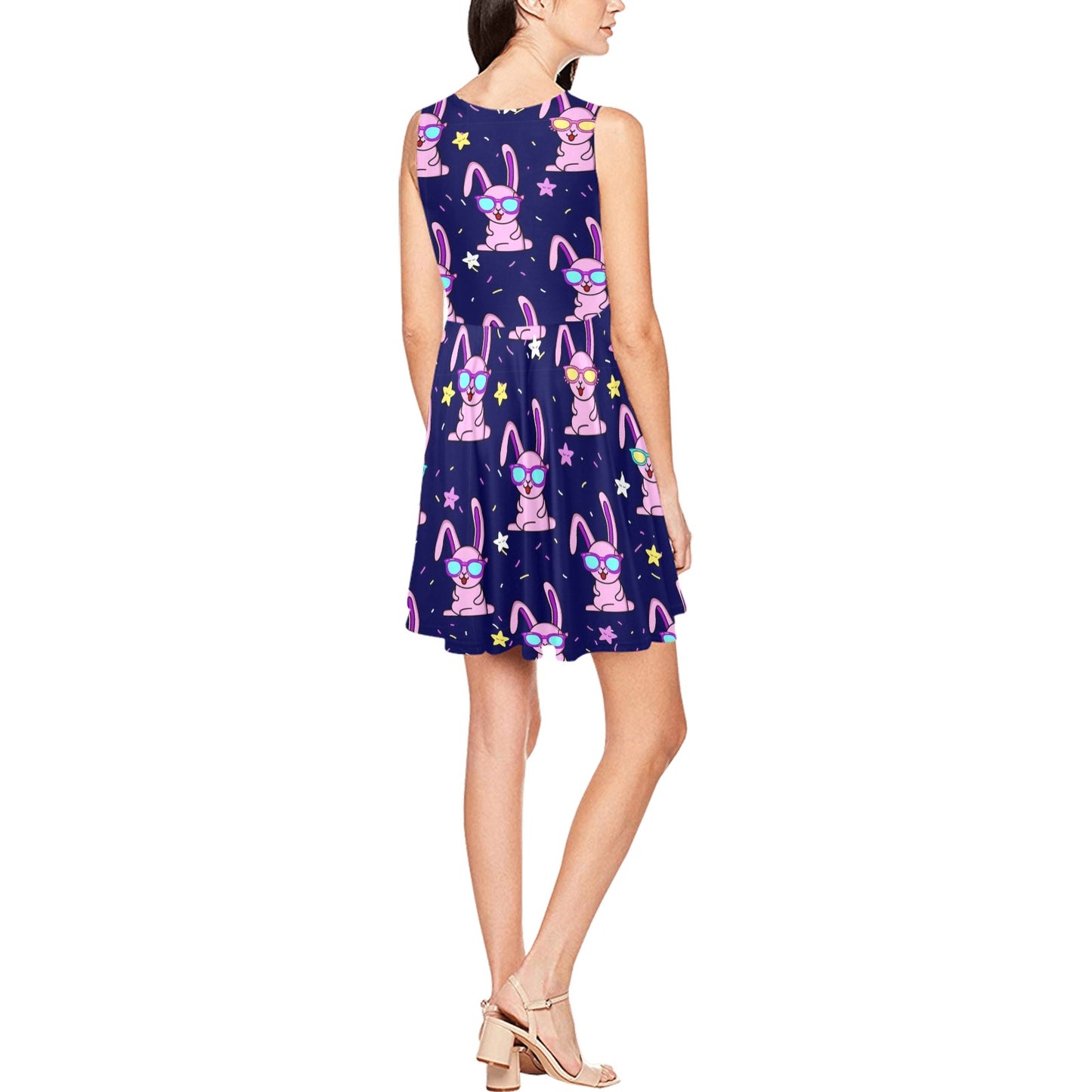 Rabbit Baby Pattern Print Design RB015 Sleeveless Dress