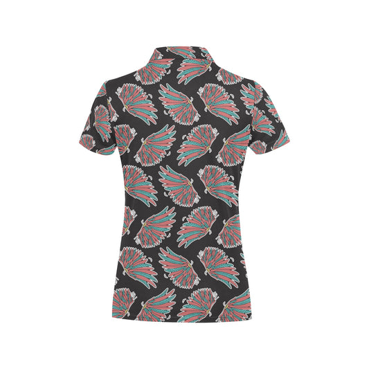Angel Wings Pattern Print Design 05 Women's Polo Shirt