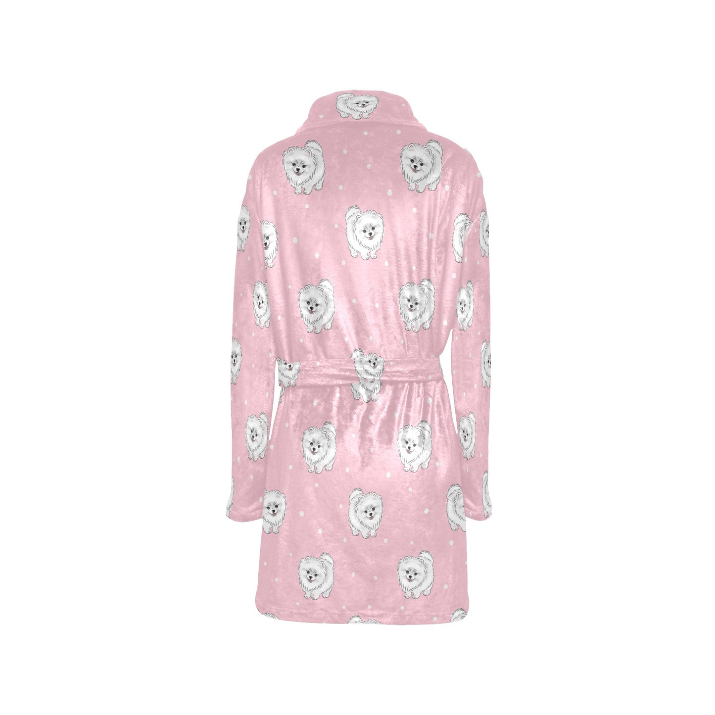Pomeranians Pattern Print Design A02 Women's Fleece Robe