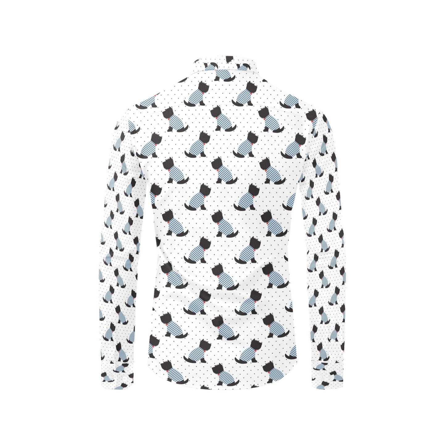 Scottish Terriers Print Design LKS3013 Men's Long Sleeve Dress Shirt
