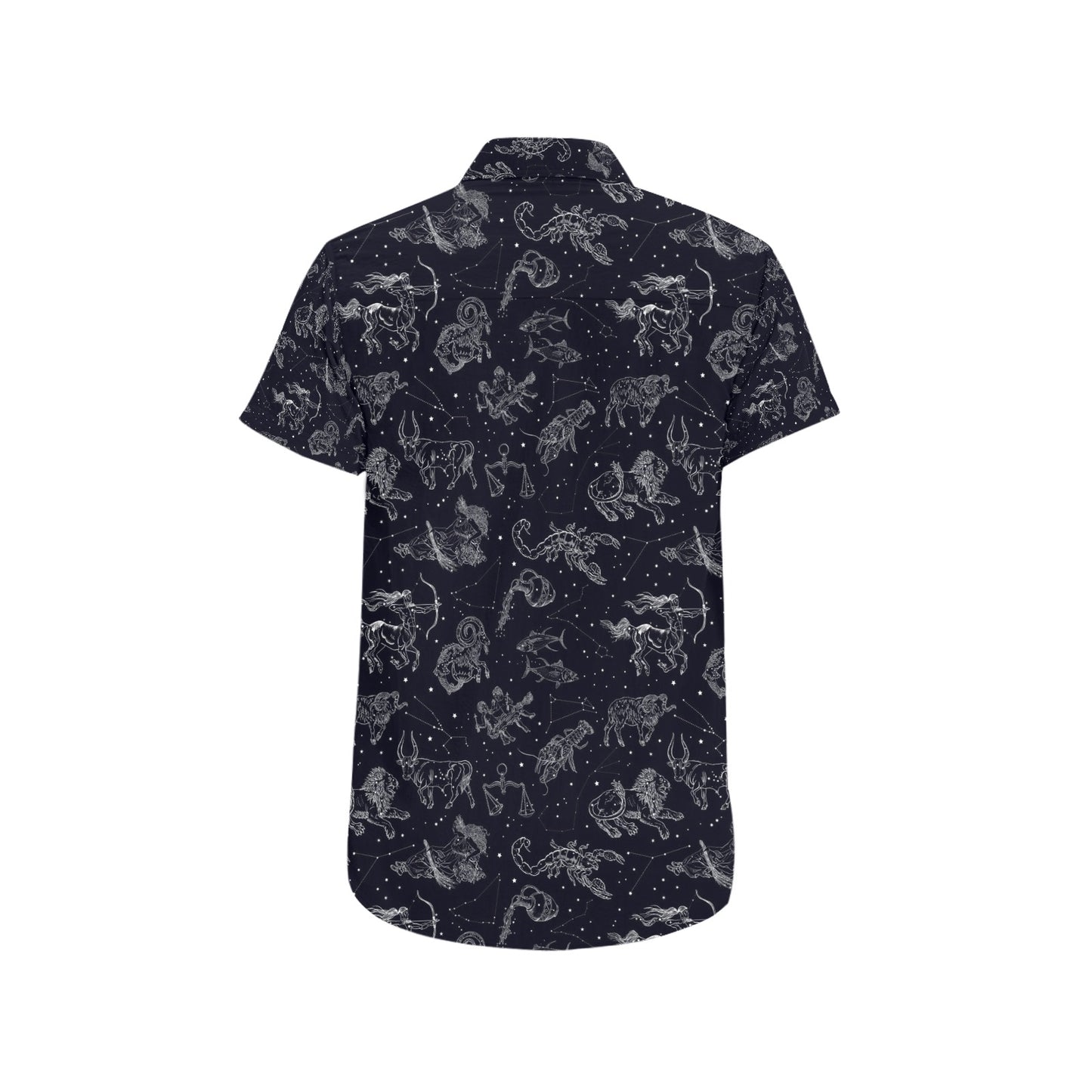 Zodiac Print Design LKS304 Men Short Sleeve Button Up Shirt
