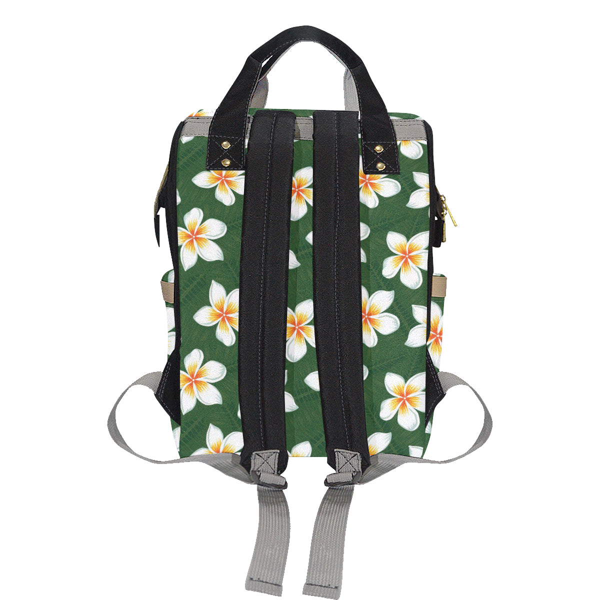 White Plumeria Pattern Print Design PM020 Diaper Bag Backpack