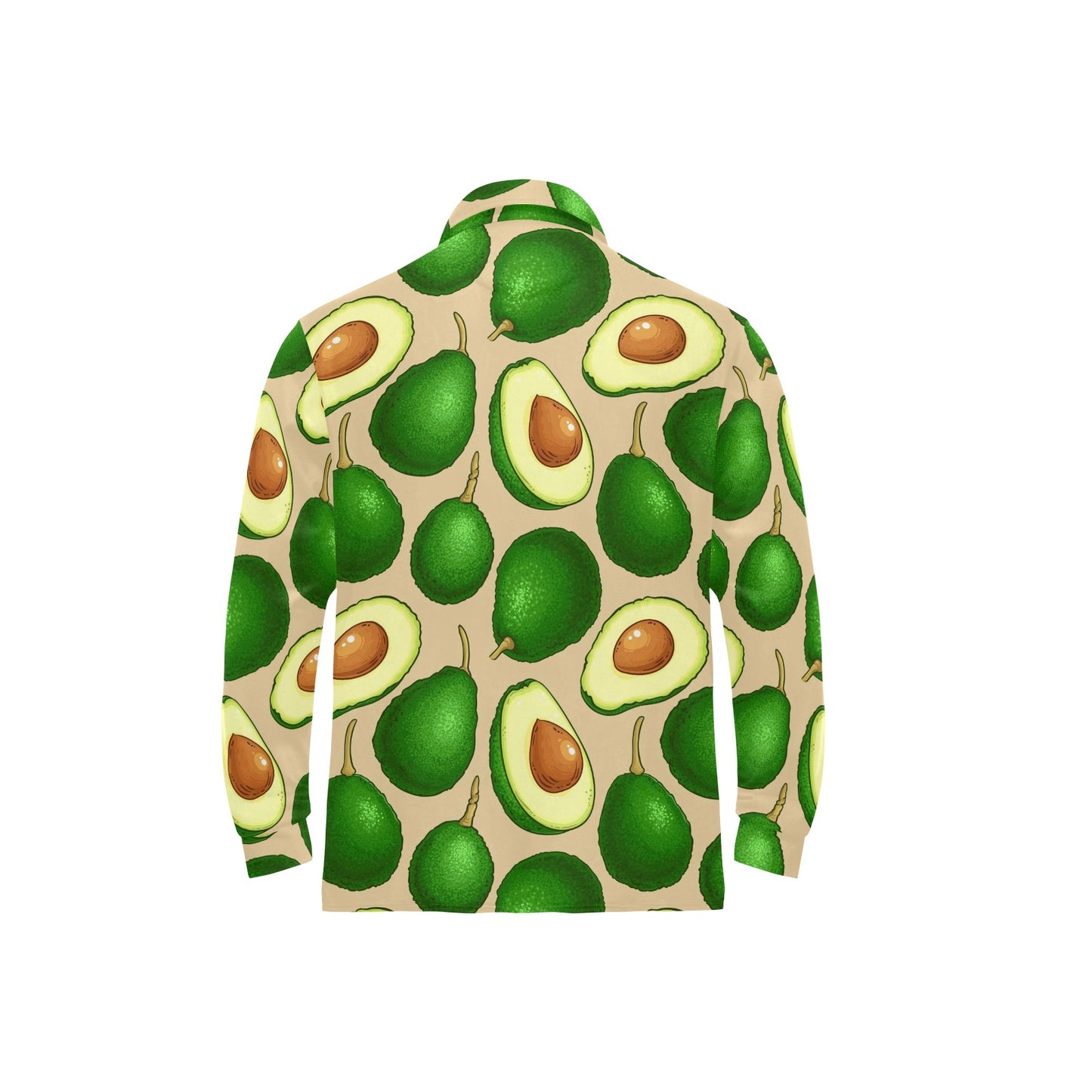 Avocado Pattern Print Design AC010 Long Sleeve Polo Shirt For Men's