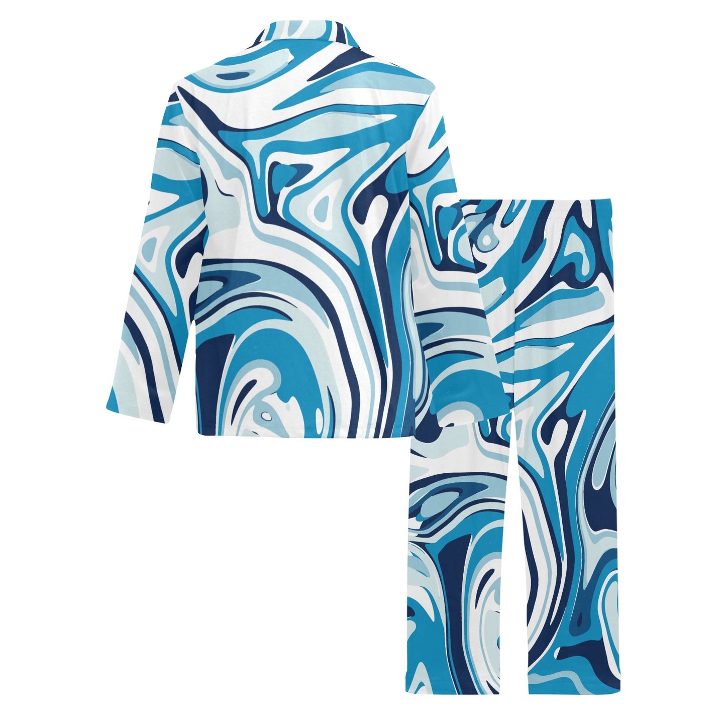 Liquid Pattern Print Design 05 Men's Long Pajama Set
