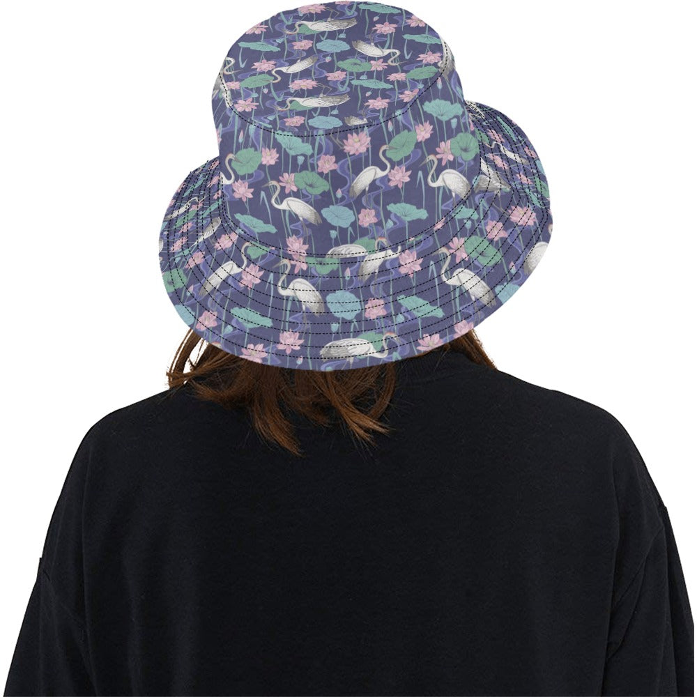 Water Lily Print Design LKS306 Unisex Bucket Hat