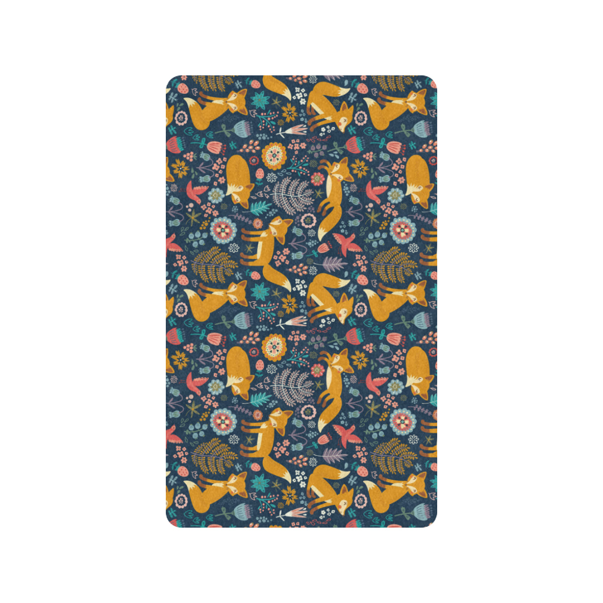 Fox Cute Jungle Print Pattern Rubber Doormat