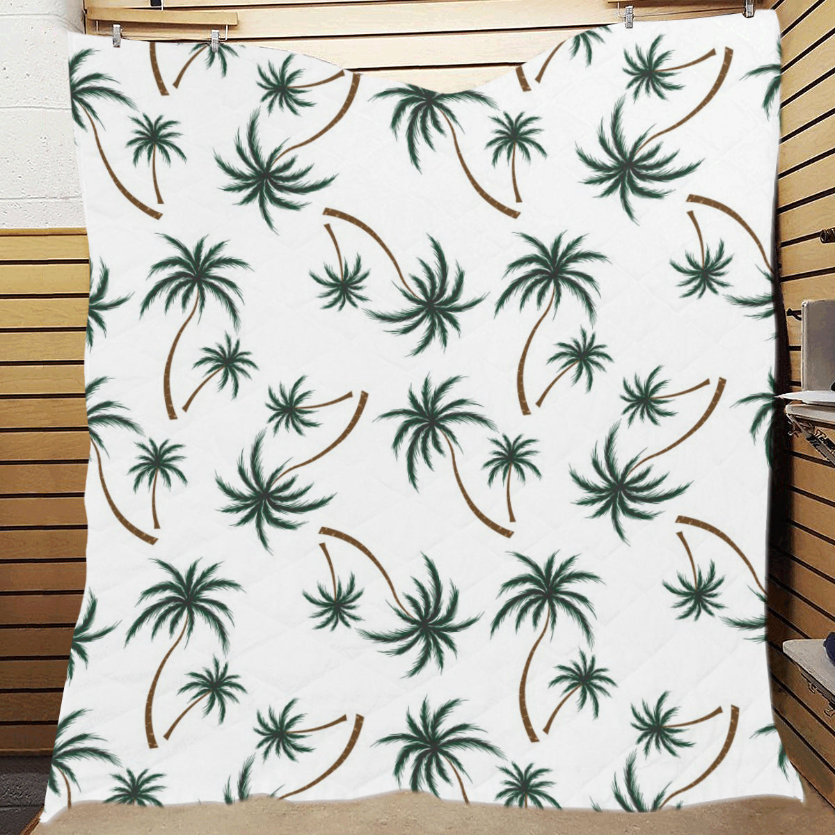 Palm Tree Pattern Print Design PT07 Premium Quilt