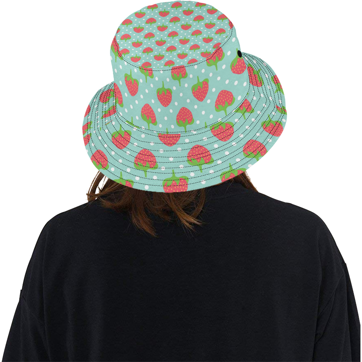 Strawberry Pattern Print Design SB06 Unisex Bucket Hat