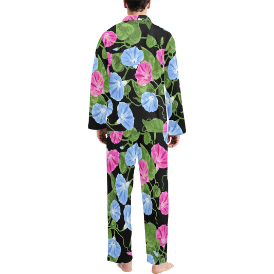 Morning Glory Pattern Print Design MG04 Men's Long Pajama Set
