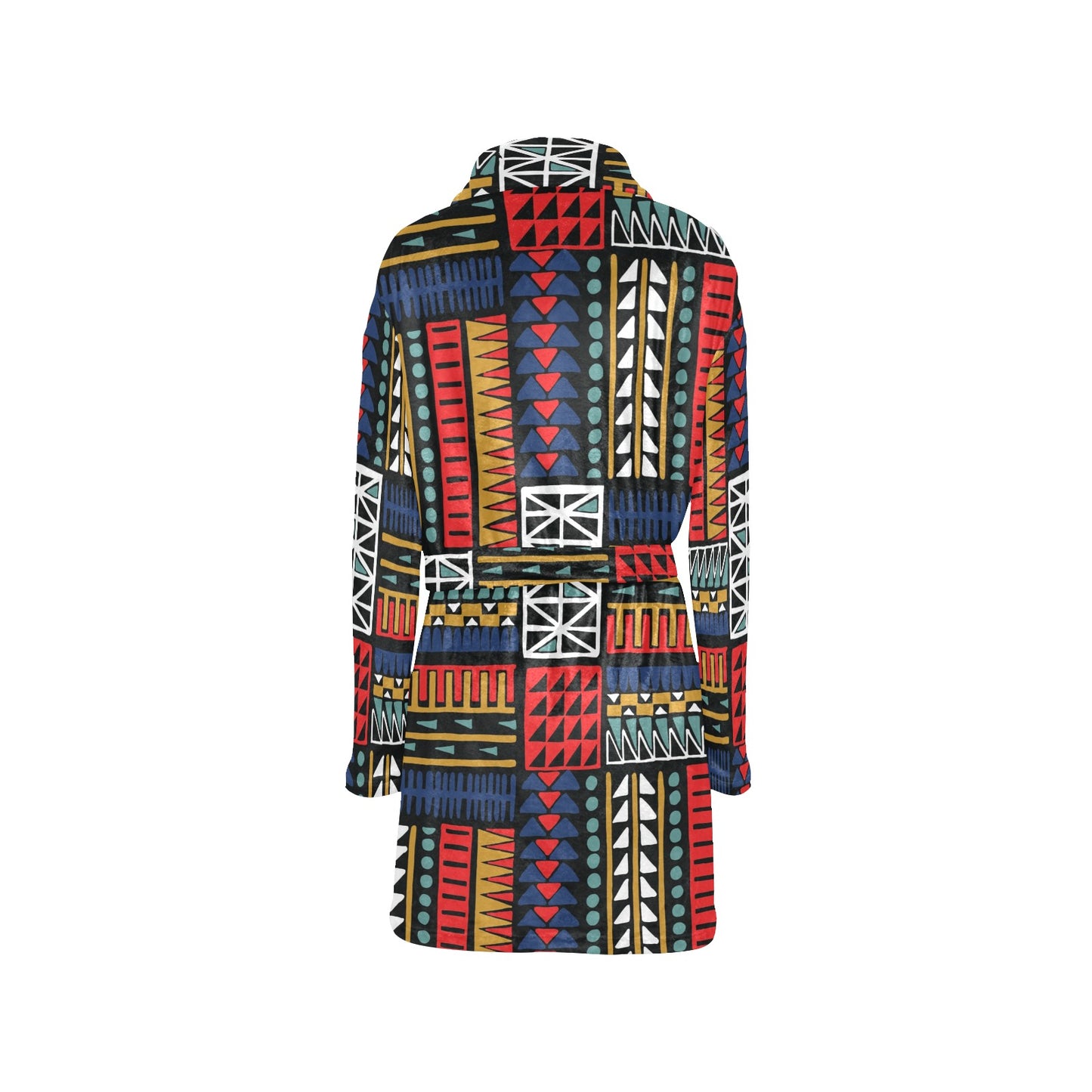 Kente Pattern Print Design 02 Women's Fleece Robe