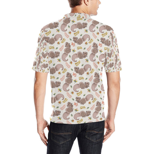 Squirrel Print Design LKS307 Men Polo Shirt