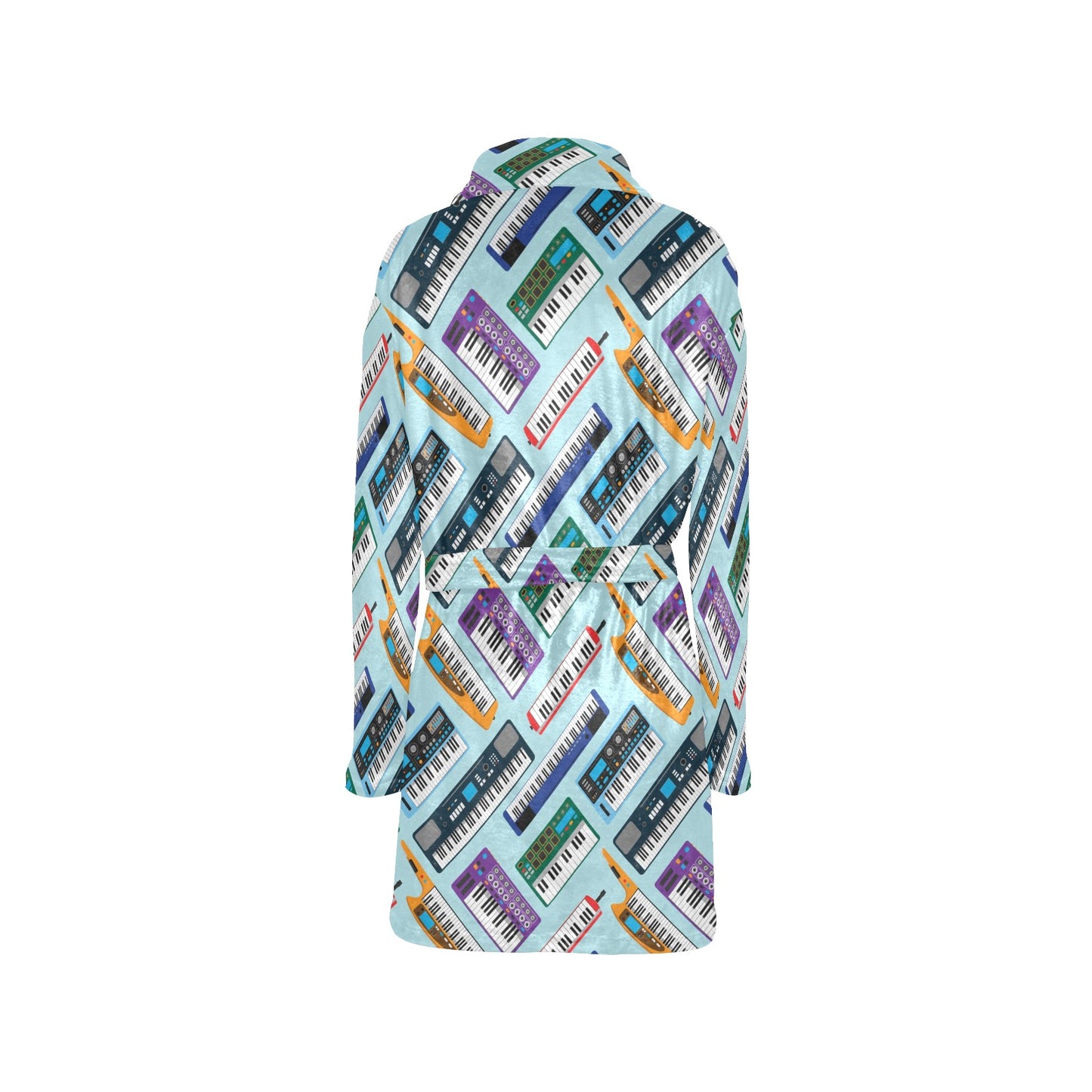 Synthesizer Pattern Print Design 02 Women's Fleece Robe