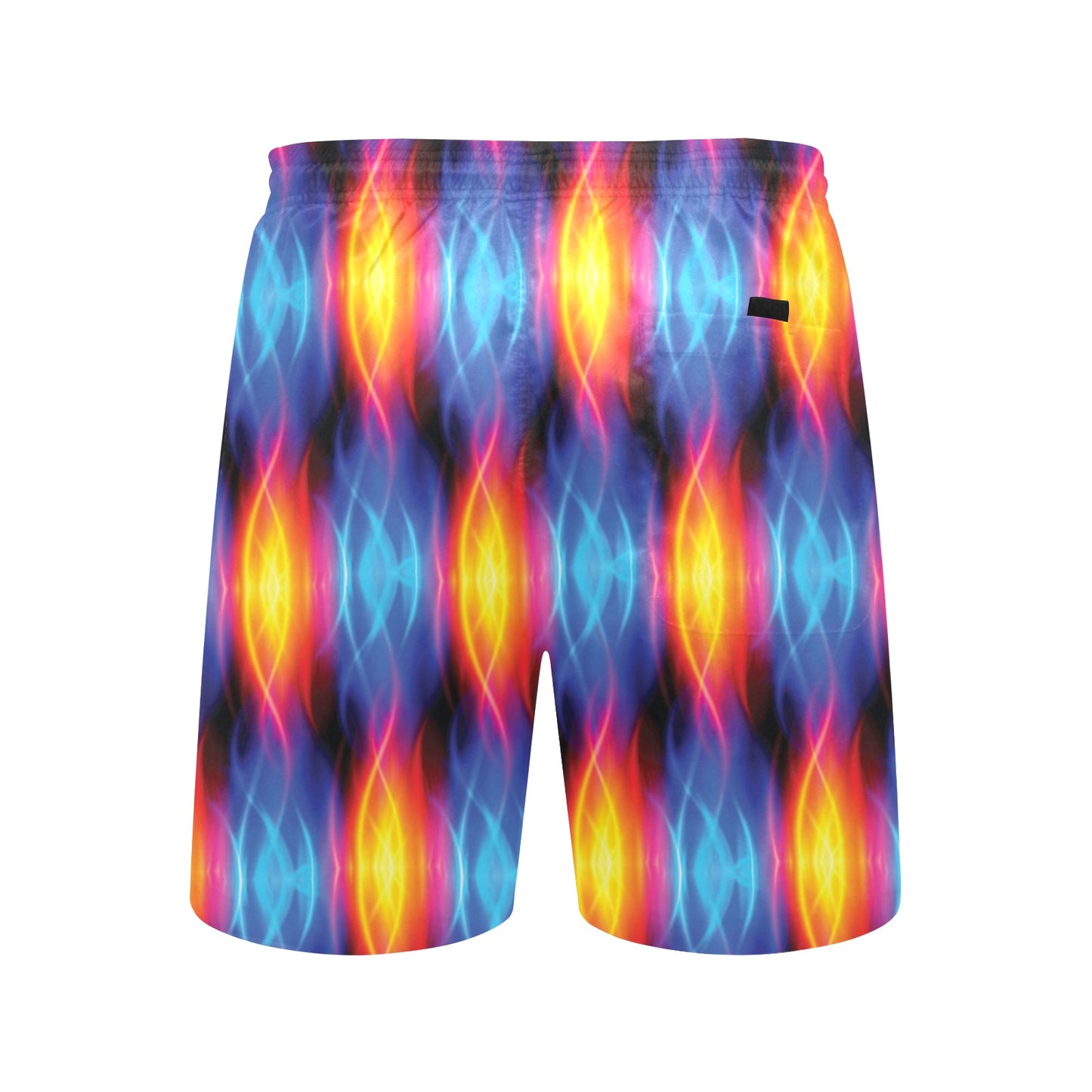 Flame Fire Blue Design Print Men's Swim Trunks Beach Shorts