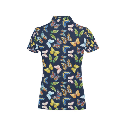 Butterfly Beautiful Print Pattern Women's Polo Shirt