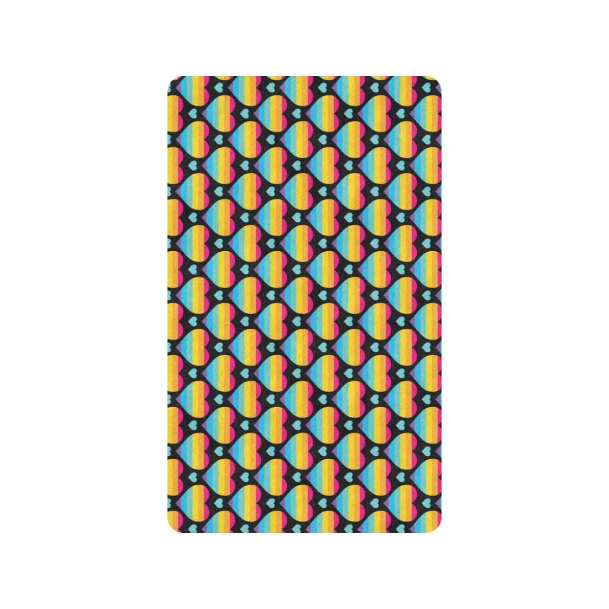 Rainbow Heart Print Pattern Rubber Doormat