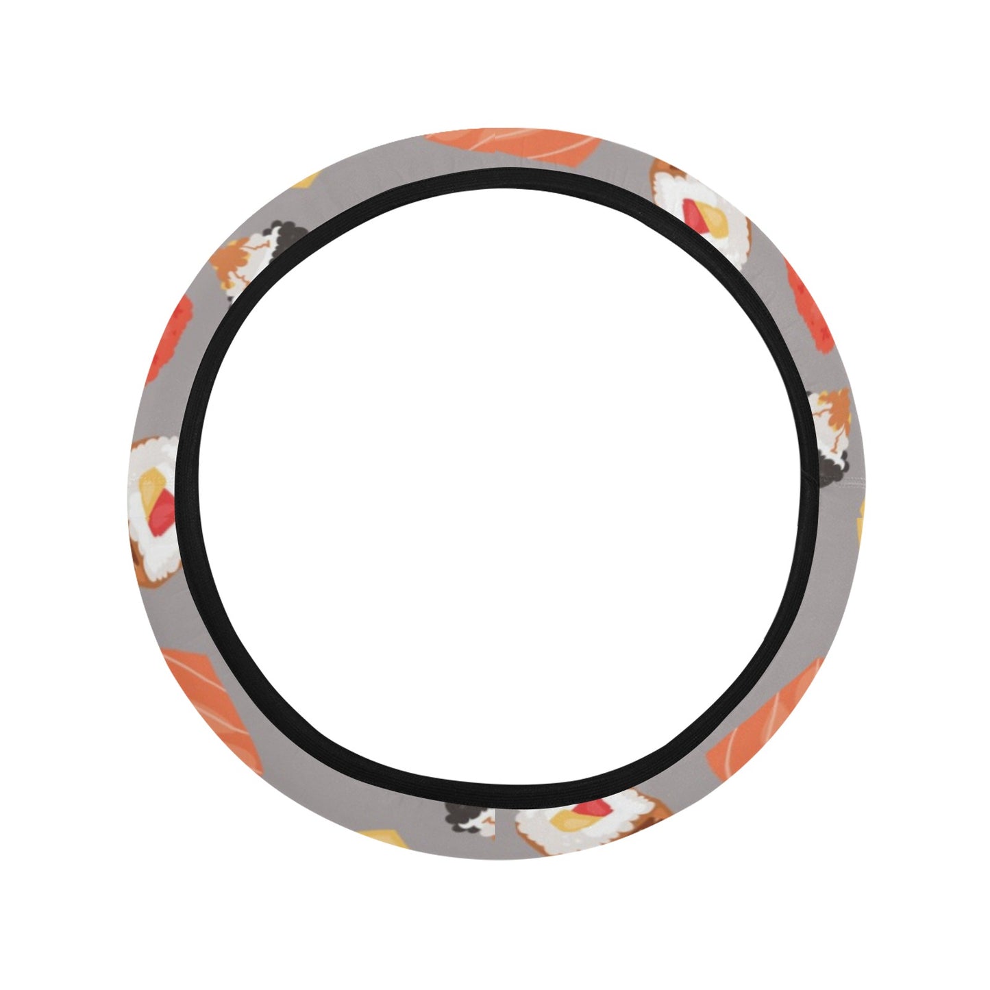 Sushi Print Design LKS307 Steering Wheel Cover with Elastic Edge
