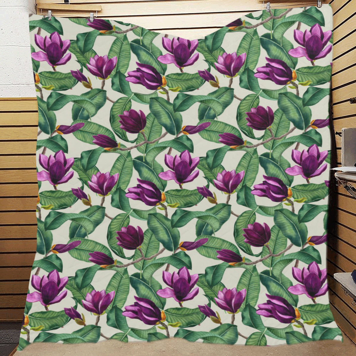 Magnolia Pattern Print Design MAG07 Premium Quilt