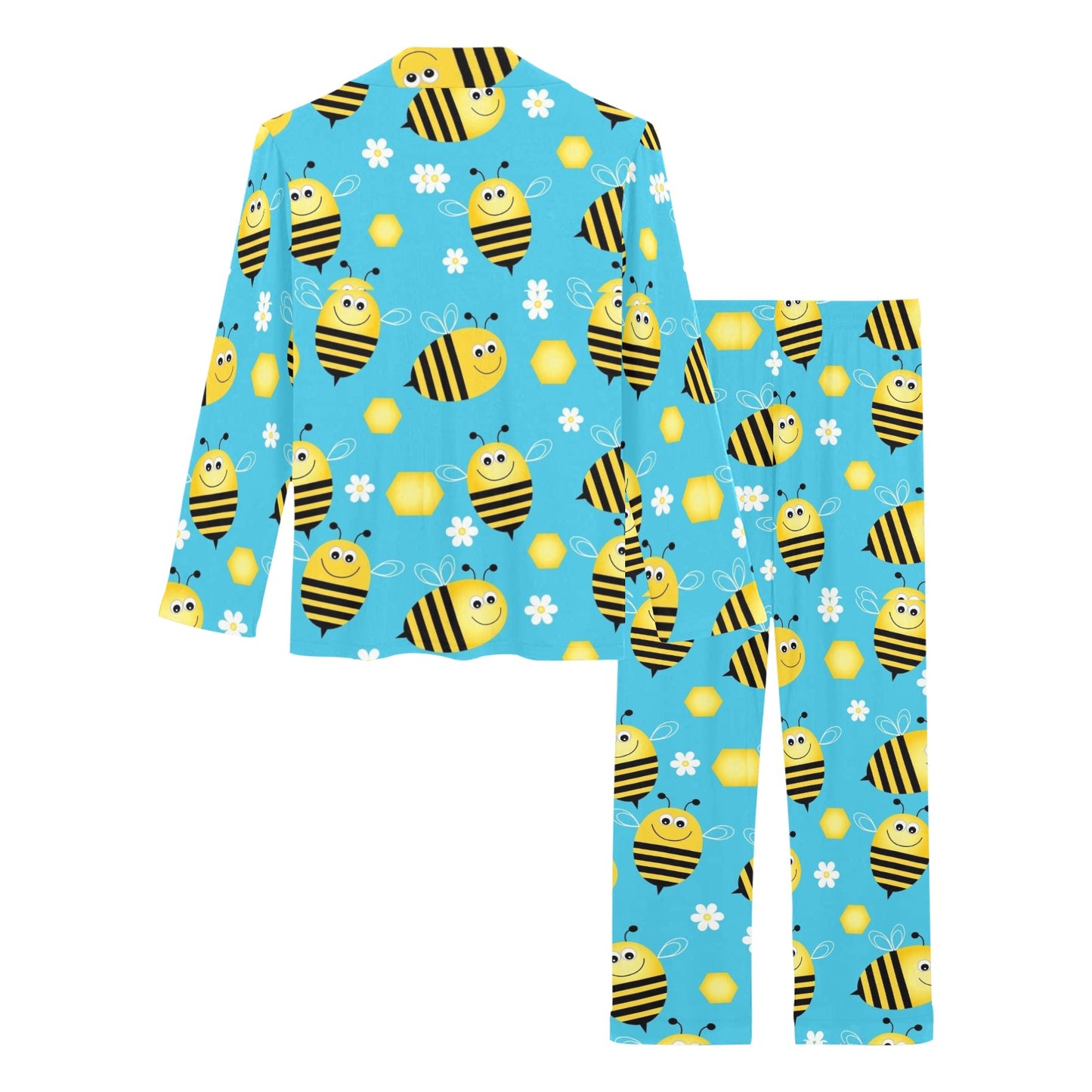 Bee Pattern Print Design BEE06 Women's Long Pajama Set