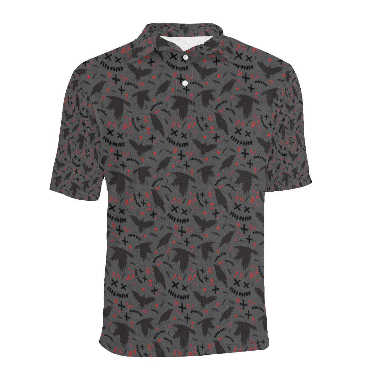 Crow Pattern Print Design 02 Men Polo Shirt