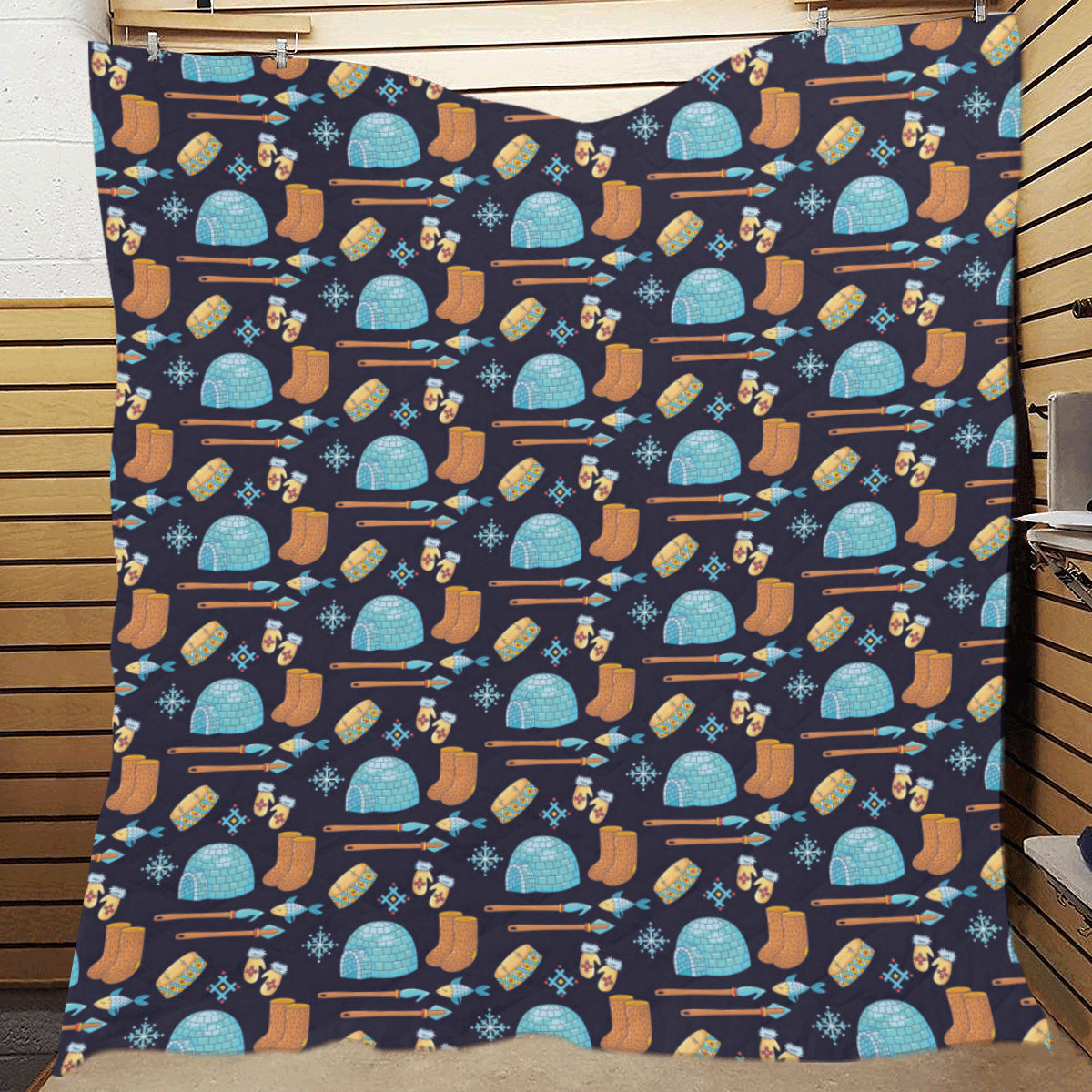 Eskimo Pattern Print Design 02 Premium Quilt