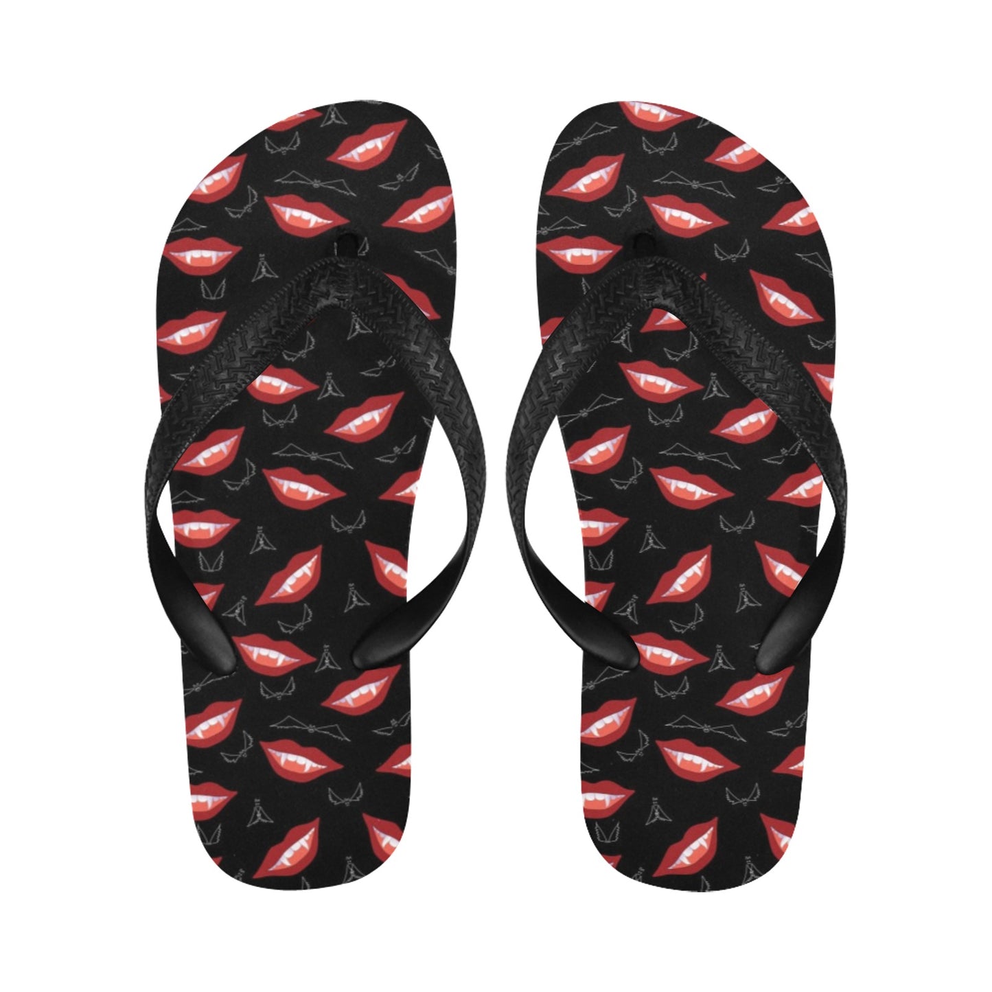 Vampire Lips Print Design LKS301 Flip Flops