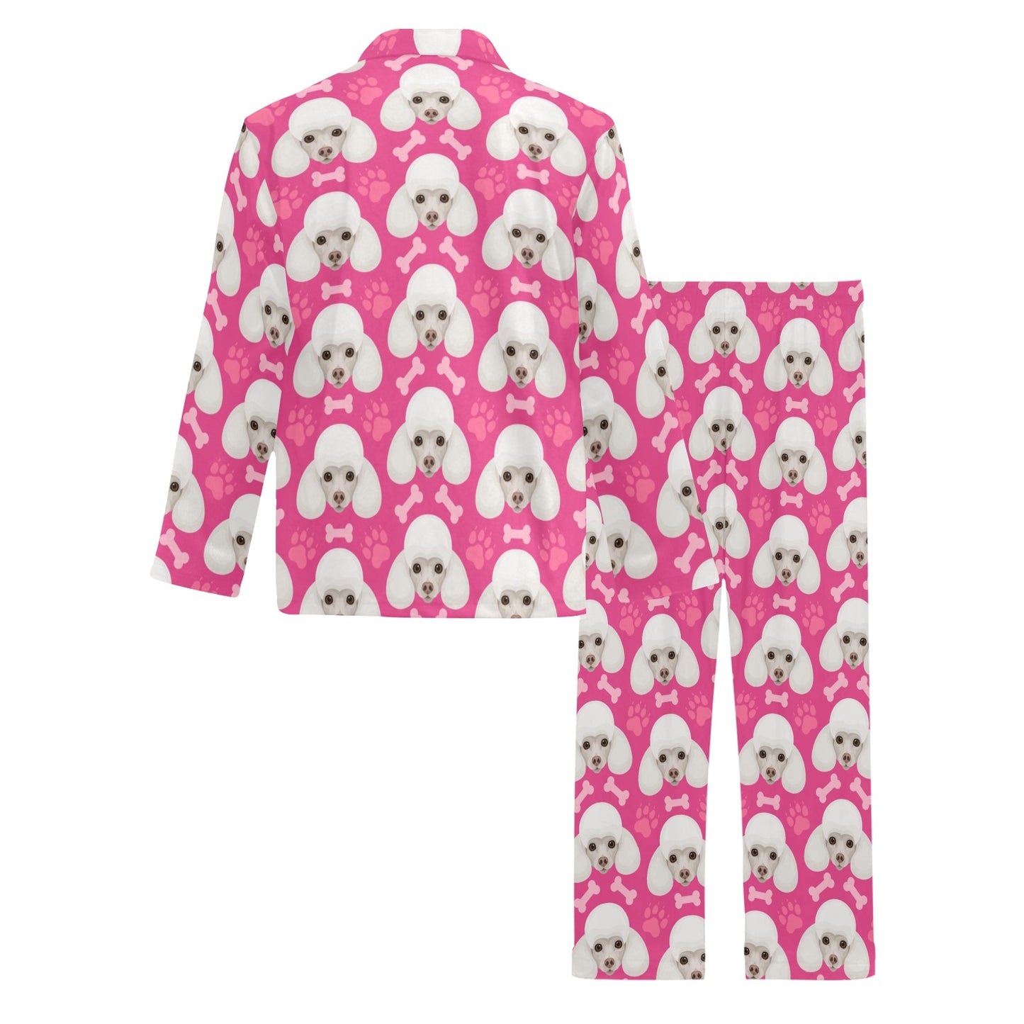 Poodle Pattern Print Design A04 Men's Long Pajama Set
