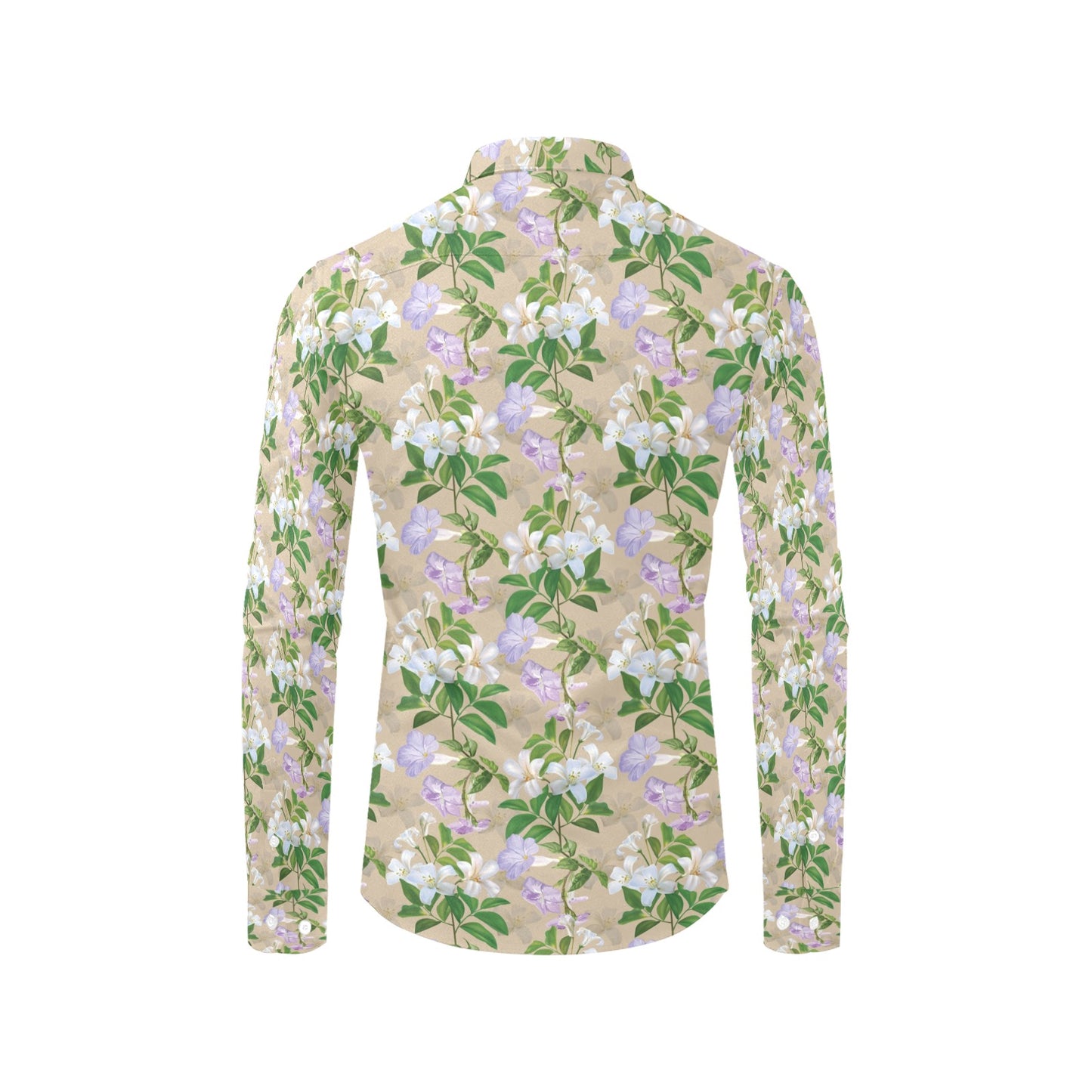 Sampaguita Print Design LKS302 Men's Long Sleeve Dress Shirt