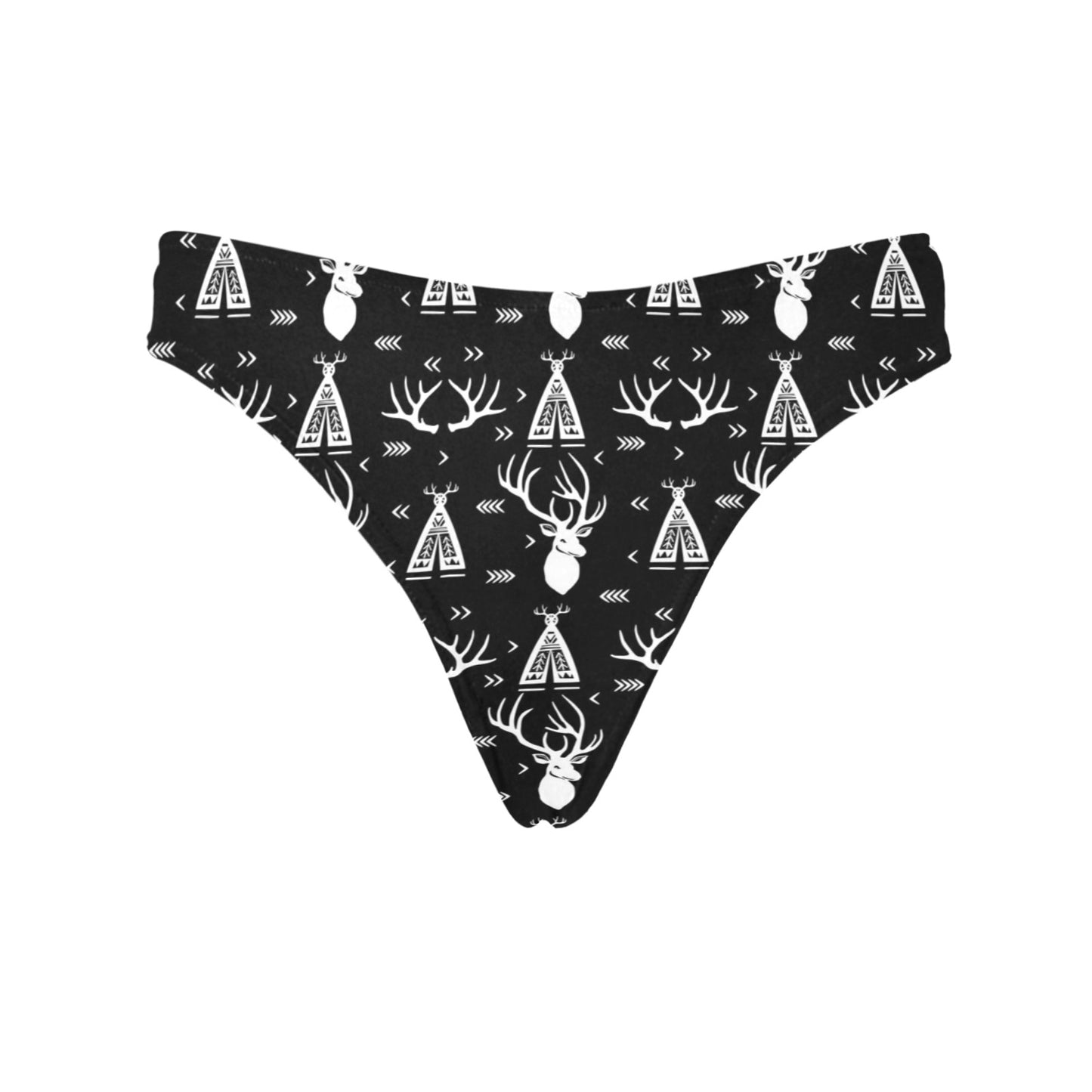 Deer Native Indian Print Pattern Women's Thongs