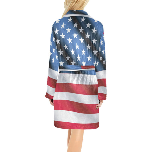 American flag Classic Women's Fleece Robe