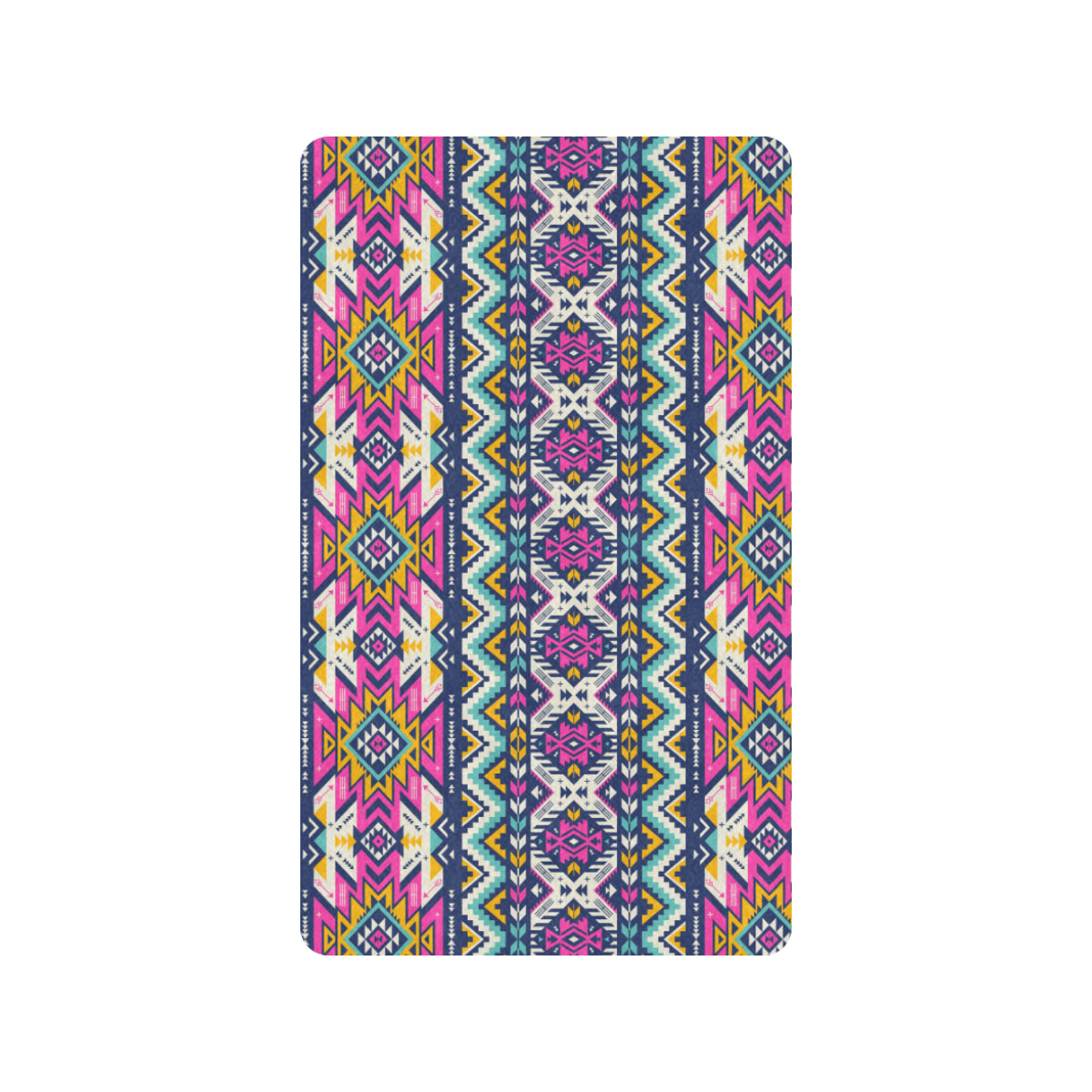 Aztec Pink Geometric Print Pattern Rubber Doormat