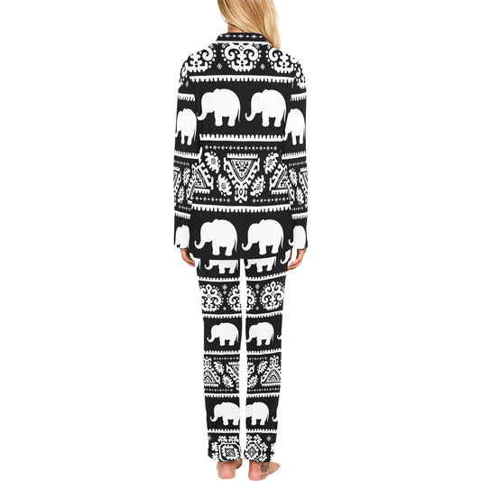 Elephant Pattern Women's Long Pajama Set
