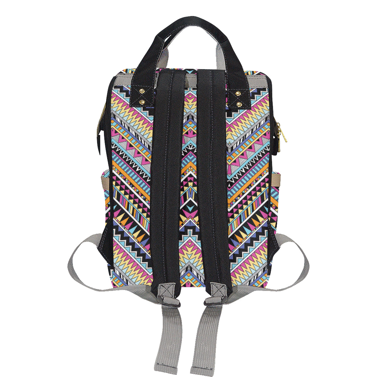 Multicolor zigzag Tribal Aztec Diaper Bag Backpack