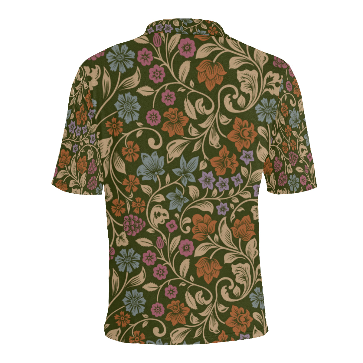 Floral Vintage Print Pattern Men Polo Shirt