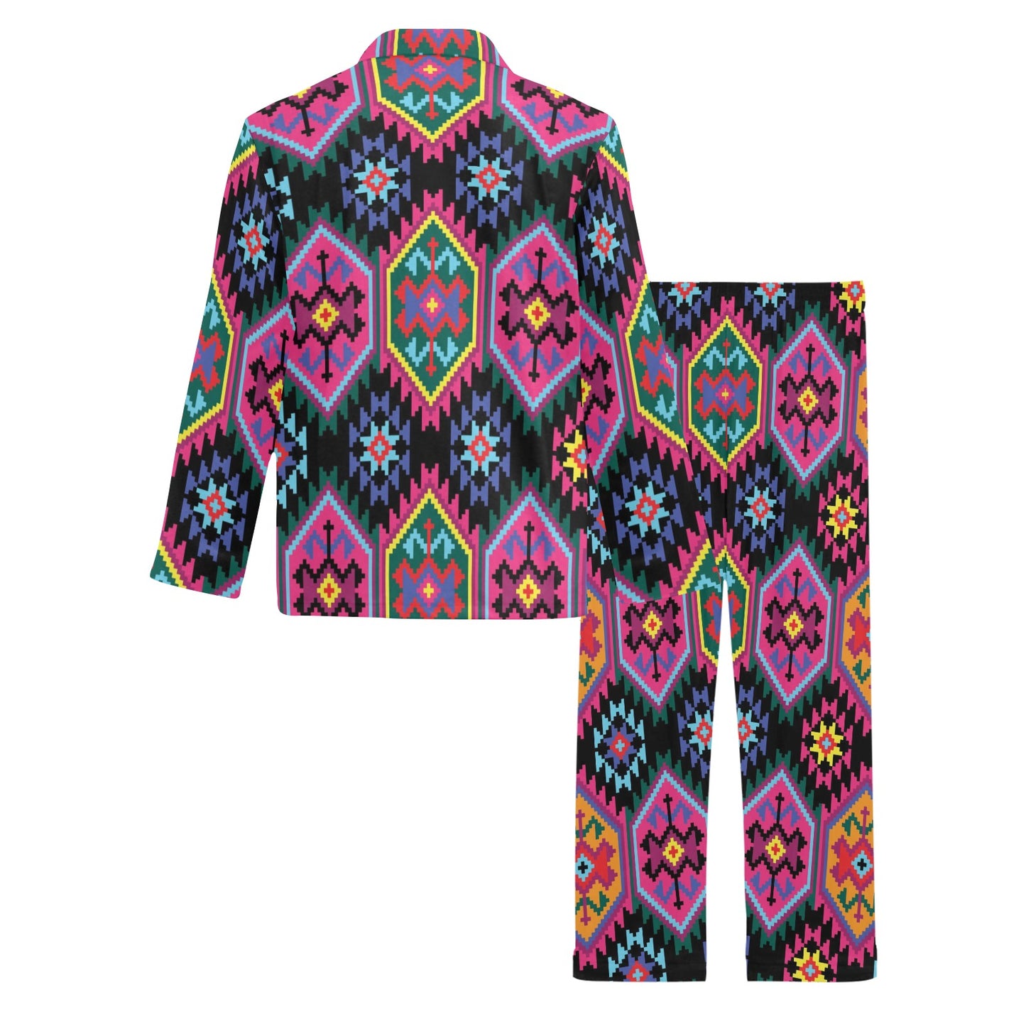 Mexican Pattern Print Design 02 Men's Long Pajama Set