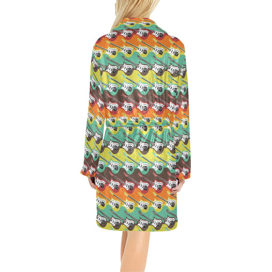 Electric Guitar Print Design LKS401 Women's Fleece Robe