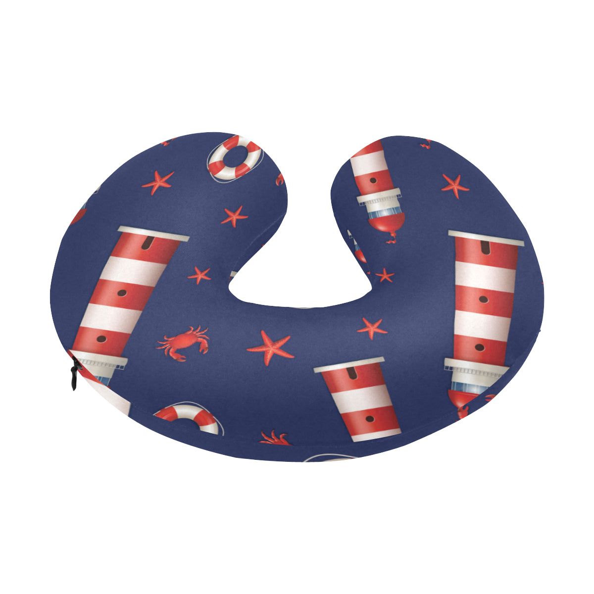 Nautical Pattern Print Design A03 U-Shaped Travel Neck Pillow