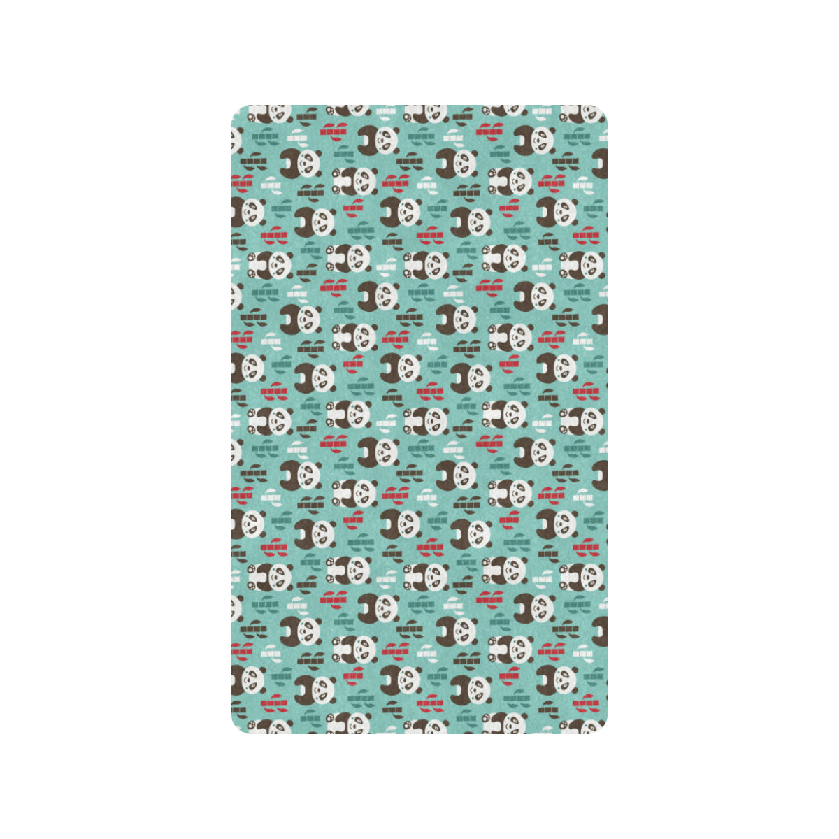 Panda Bear Cute Themed Print Rubber Doormat