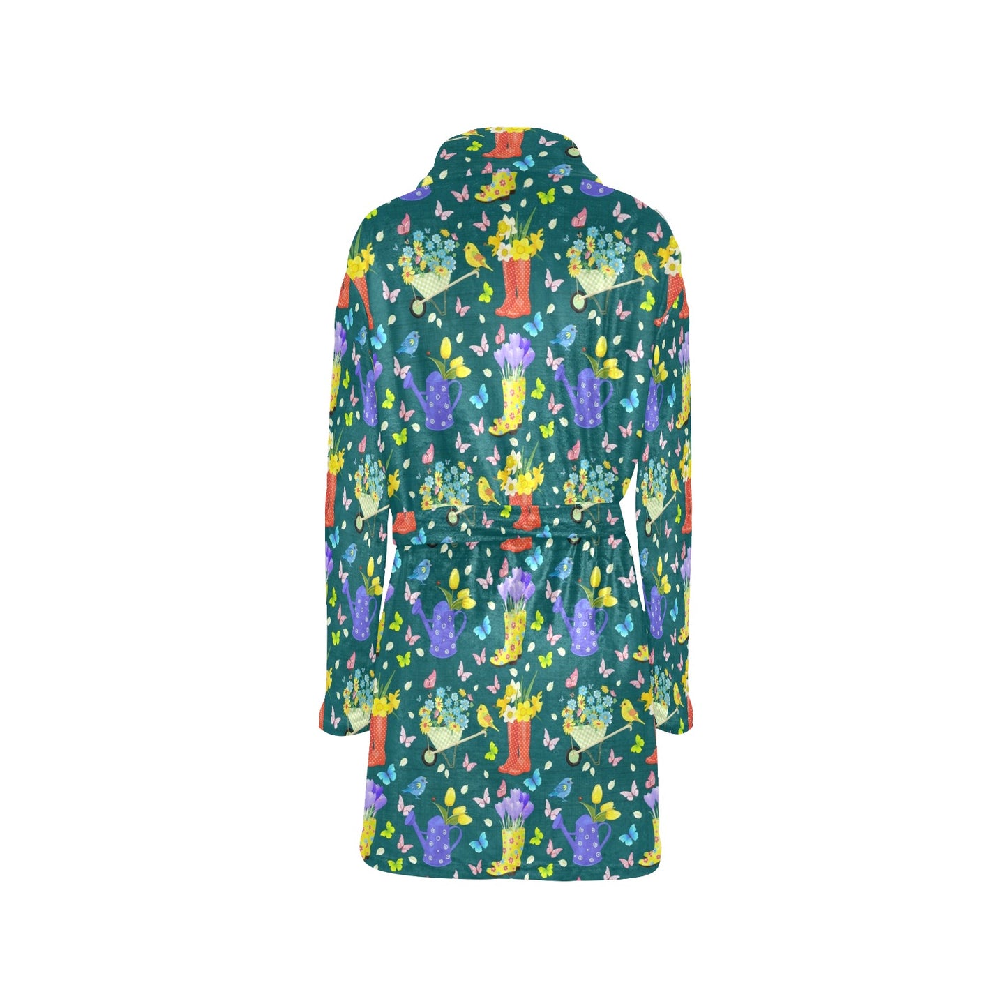 Gardening Pattern Print Design G08 Women's Fleece Robe
