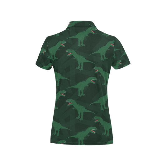 T Rex Pattern Print Design A06 Women's Polo Shirt
