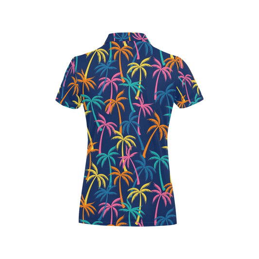 Palm Tree Pattern Print Design PT013 Women's Polo Shirt