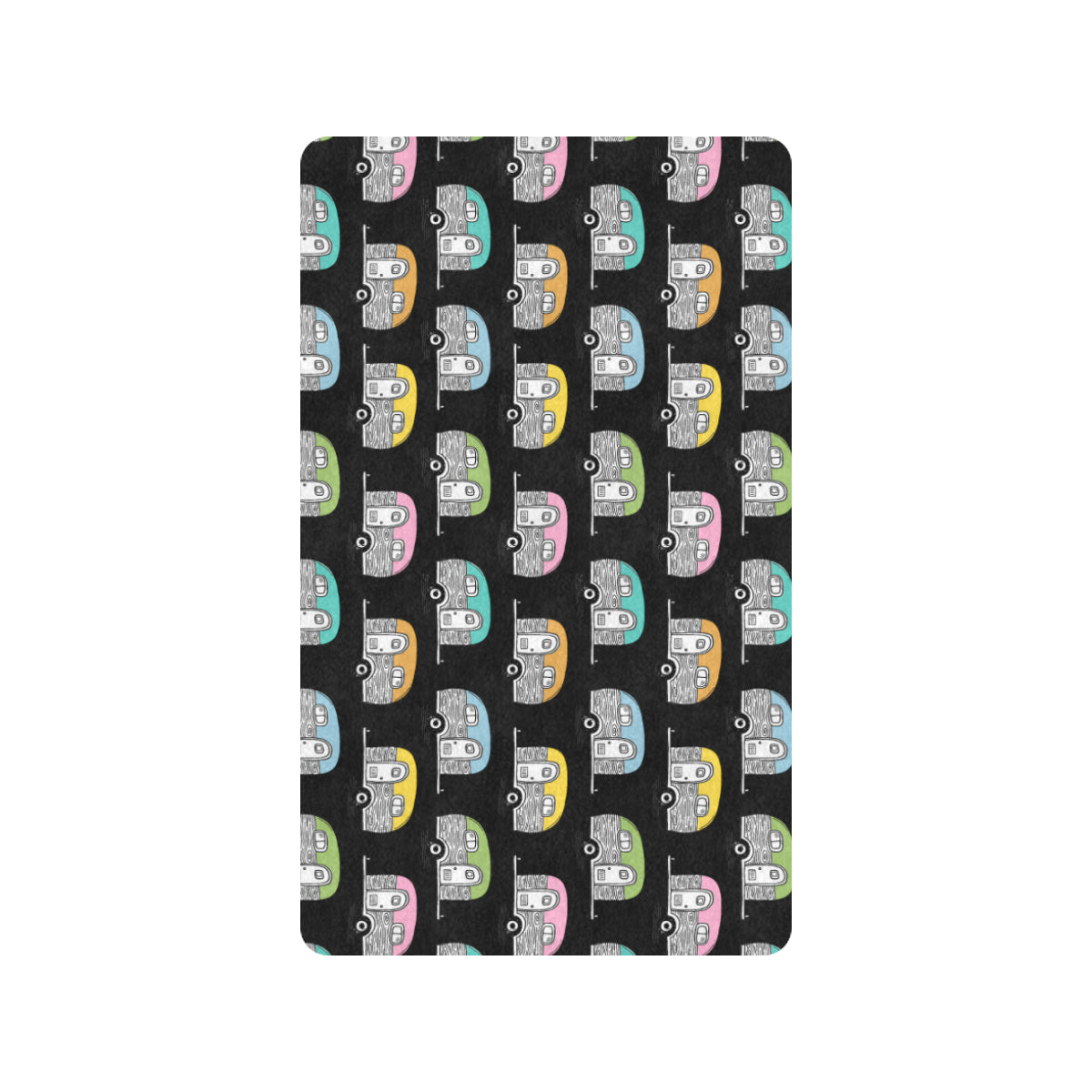 Camper Pattern Camping Themed No 2 Print Rubber Doormat