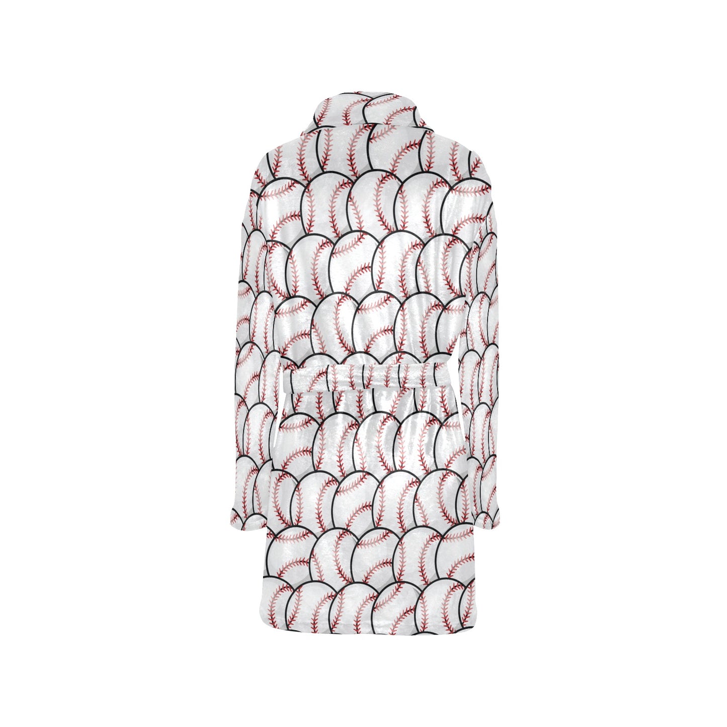 Baseball Pattern Women's Fleece Robe