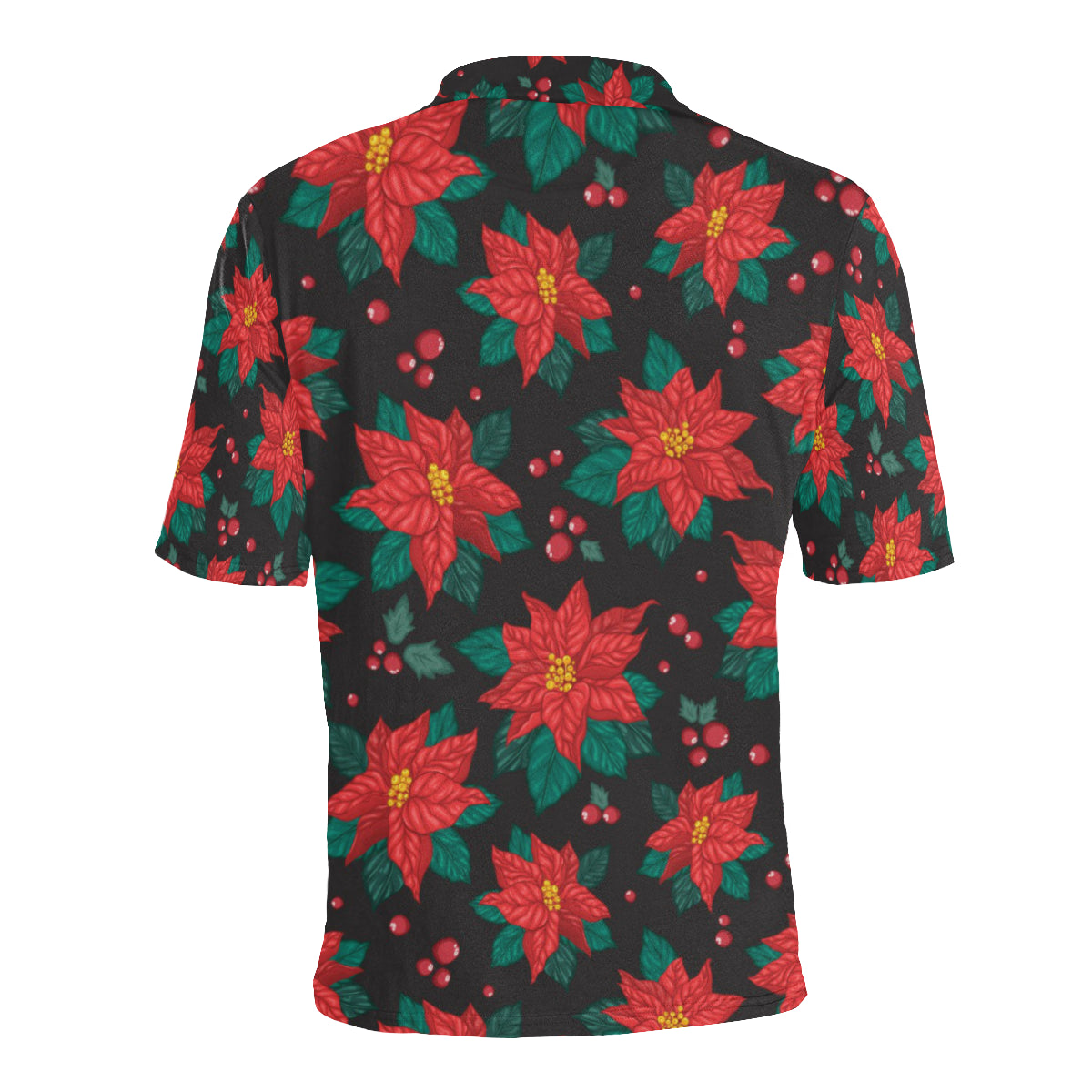 Poinsettia Pattern Print Design POT07 Men Polo Shirt