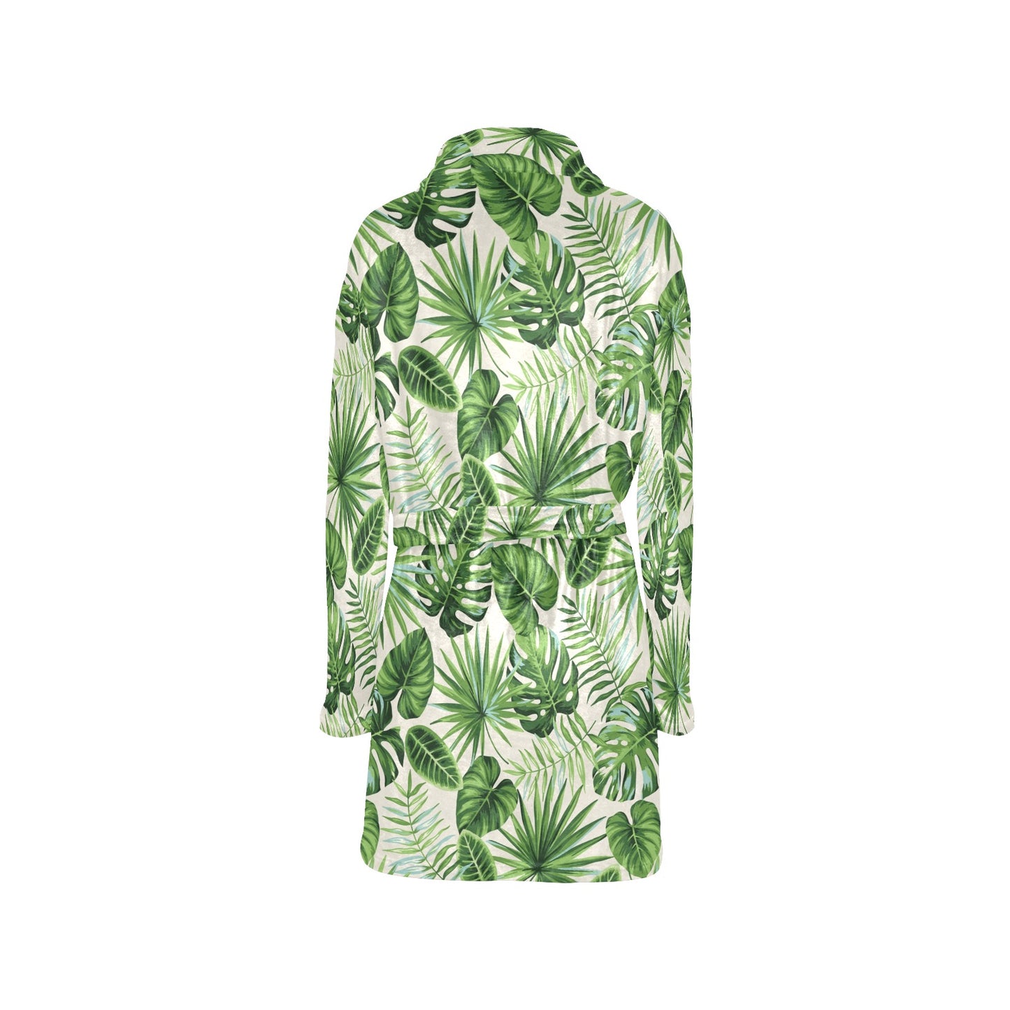 Palm Leaf Pattern Print Design A01 Women's Fleece Robe