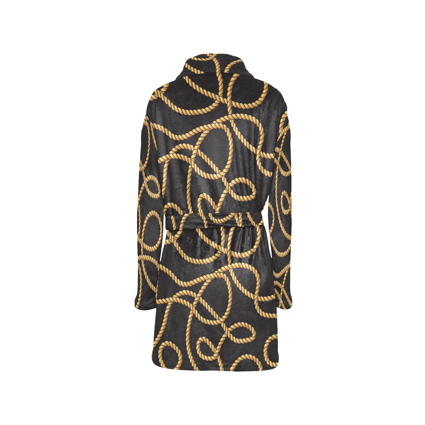 Rope Pattern Print Design A04 Women's Fleece Robe